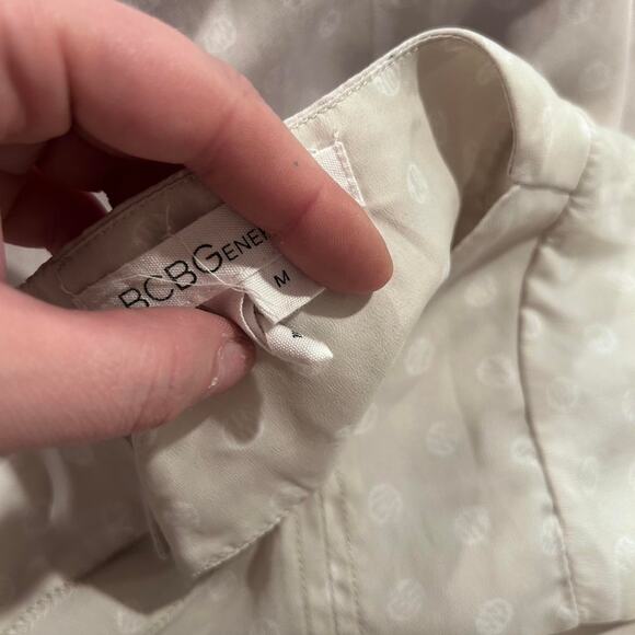 Grey and white bcbg generation drop waist polka dot dress - Picture 7 of 7